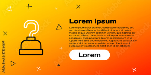Line Pirate hook icon isolated on yellow background. Happy Halloween party. Colorful outline concept. Vector.