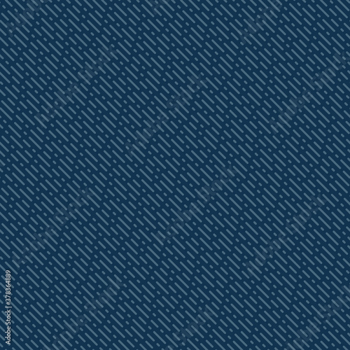 Dash line pattern. Subtle vector seamless texture with thin diagonal parallel rounded lines. Abstract dark blue background. Simple minimal ornament. Repeat design for print, wallpaper, fabric, cloth