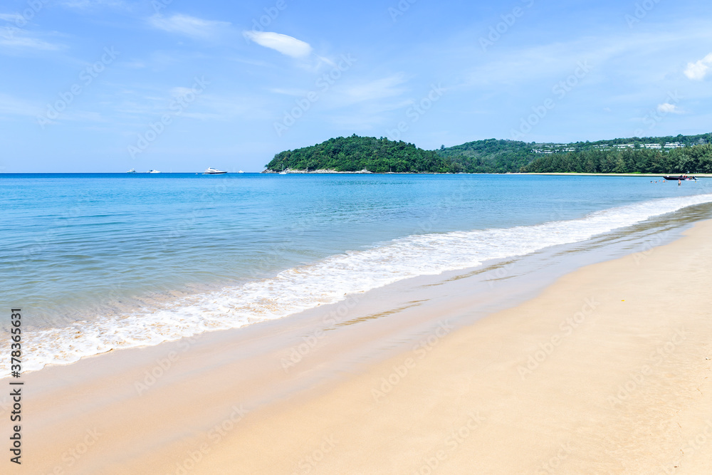 Relaxing and peaceful beach in south of Thailand, holiday and vacation destination to Asia, summer outdoor day light, Thailand tourist attraction 