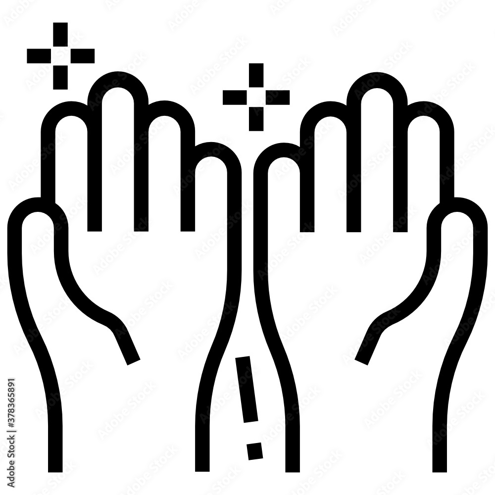 
Praying hands icon, filled vector design
