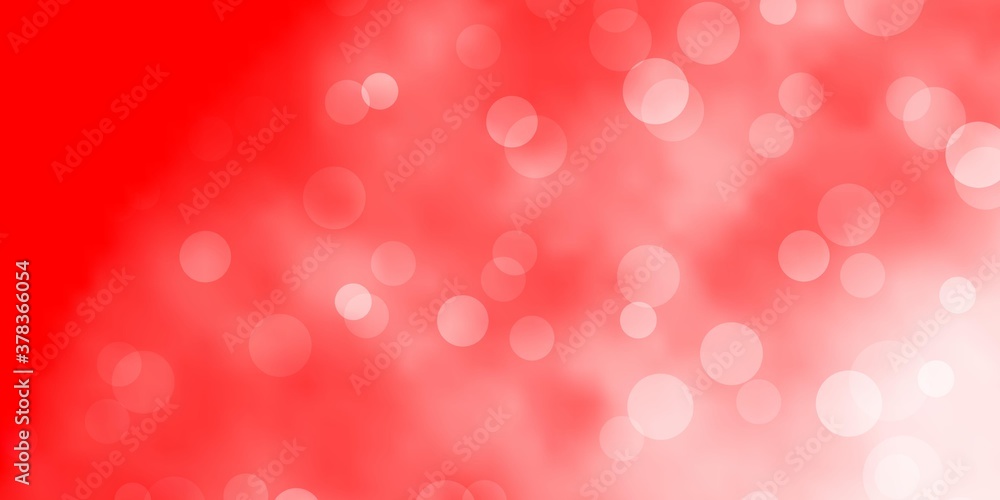 Light Red vector pattern with circles. Illustration with set of shining colorful abstract spheres. Pattern for business ads.