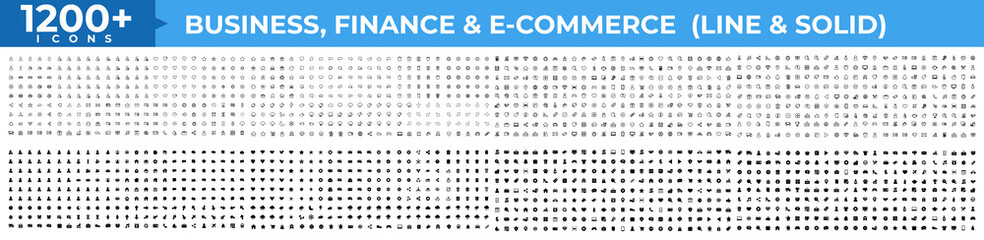 Big Huge set of 1200 icons in trendy line style. Business, e-commerce, finance, accounting. Big set Icons collection. Vector illustration