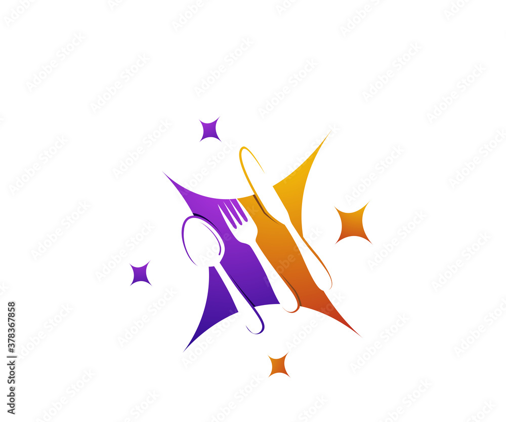 Cutlery clean logo design template Cutlery clean logo design template