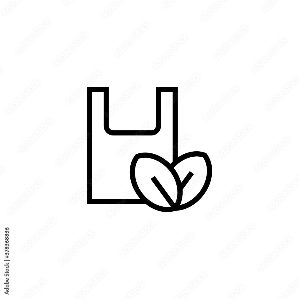 eco bag Icon in black line style icon, style isolated on white background eco bag Icon in black line style icon, style isolated on white background