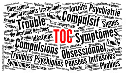TOC, trouble obsessionnel compulsif nuage de mots