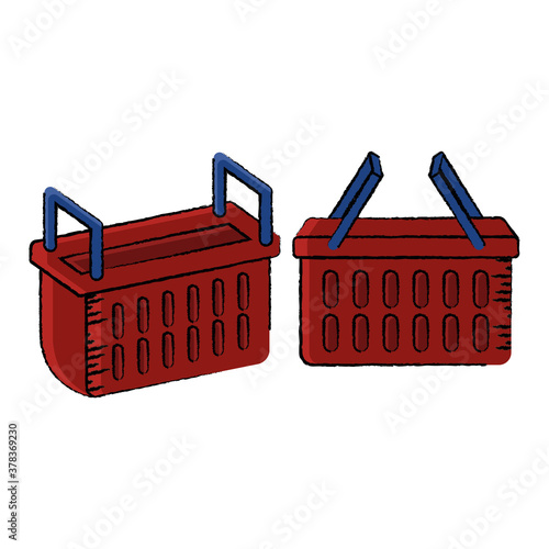 Empty shopping basket icon. Market basket icon - Vector