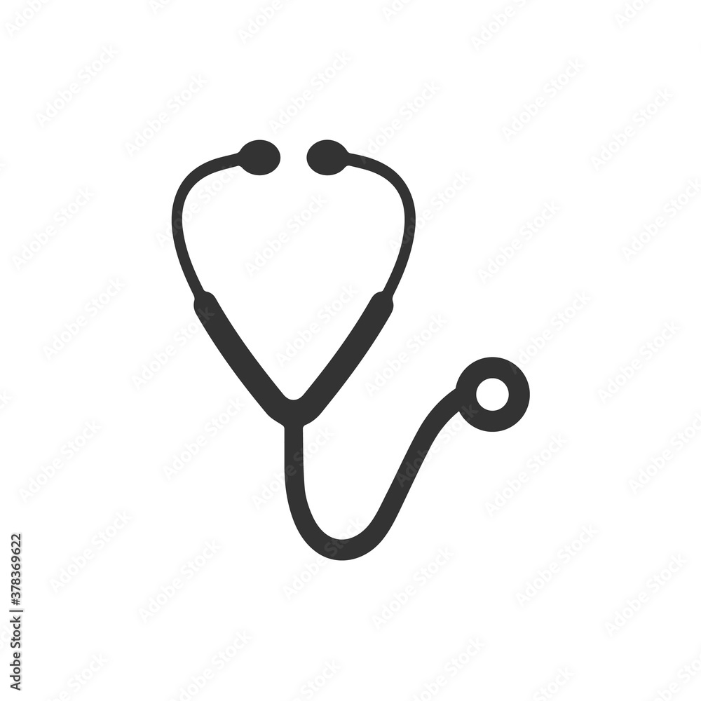 Stethoscope flat icon vector. Doctor vector sign Stethoscope flat icon vector. Doctor vector sign
