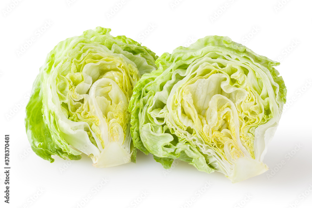 Fresh iceberg letuce isolated on white background with clipping path Fresh iceberg letuce isolated on white background with clipping path