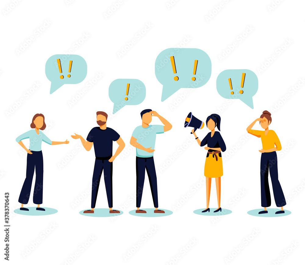 Vector illustration of people communication in search of ideas, problem solving, use in web projects and applications Vector illustration of people communication in search of ideas, problem solving, use in web projects and applications