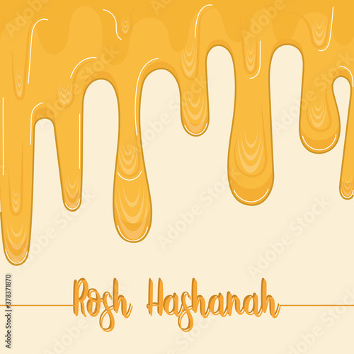 Honey dripping in a rosh Hashanah celebration poster. - Vector