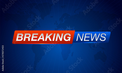 Breaking News on World Map Background. Planet News Background Business Technology. Vector illustration template for your design.