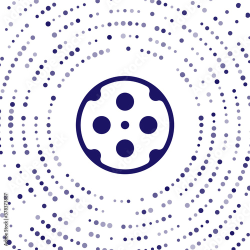 Blue Revolver cylinder icon isolated on white background. Abstract circle random dots. Vector.