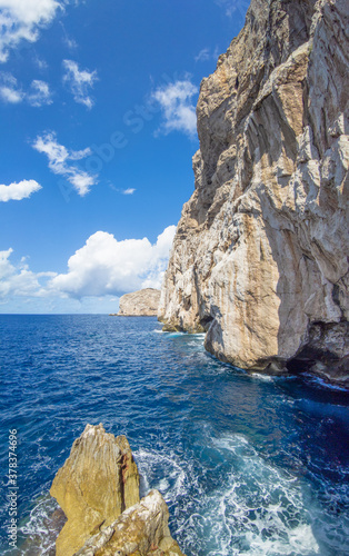 Fototapeta Naklejka Na Ścianę i Meble -  Alghero (Sardegna, Italy) - The Neptune's Grotto ('Grotte di Nettuno' in italian) is a stalactite cave near Alghero city on the island of Sardinia. Famous for the rock staircase of 654 steps.