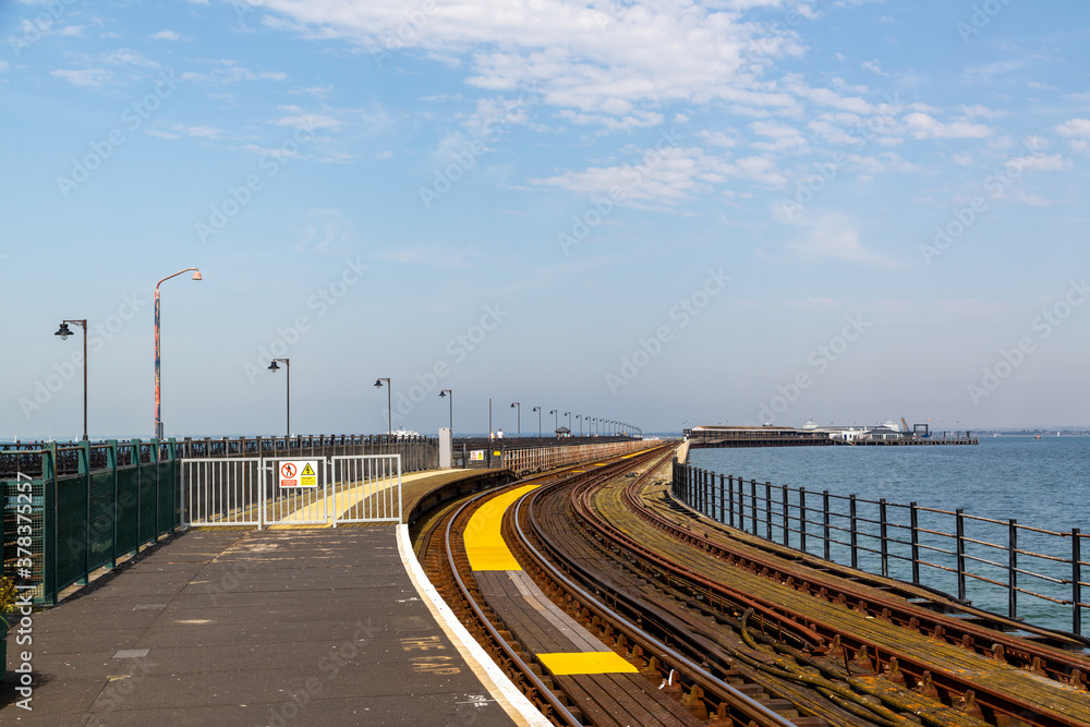 Train tracks running along the pier at Ryde Isle of wight, Ryde pier