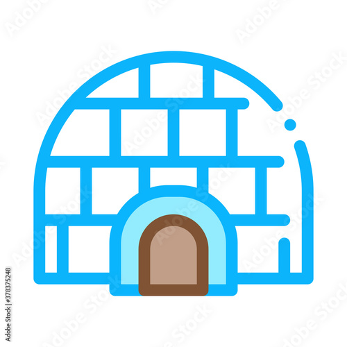 igloo icehouse icon vector. igloo icehouse sign. isolated contour symbol illustration