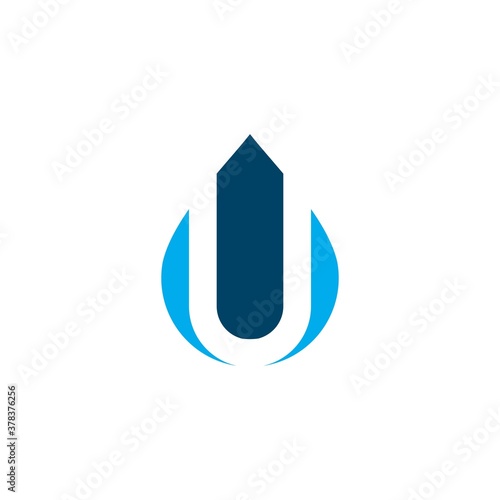 simple waterdrop u logo