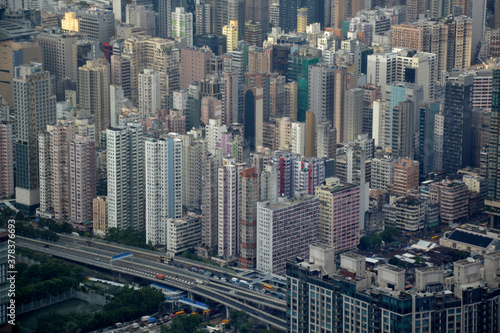 High buildings skyscrapers and road in Hong Kong © essskina