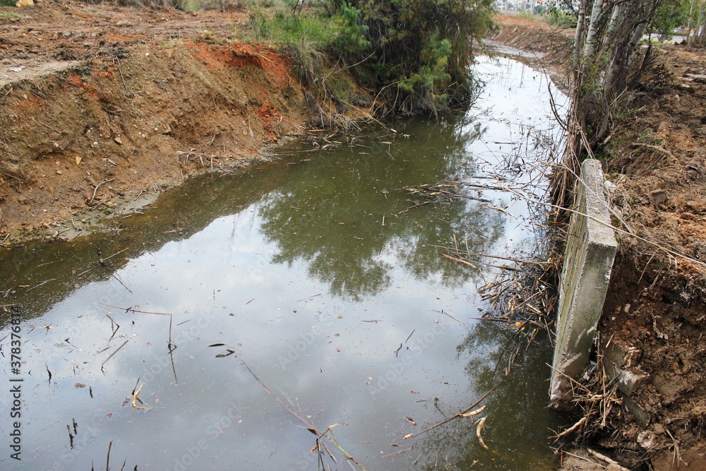 Stream overflow in the outskirts of Athens in Attica, Greece. Stream overflow in the outskirts of Athens in Attica, Greece.