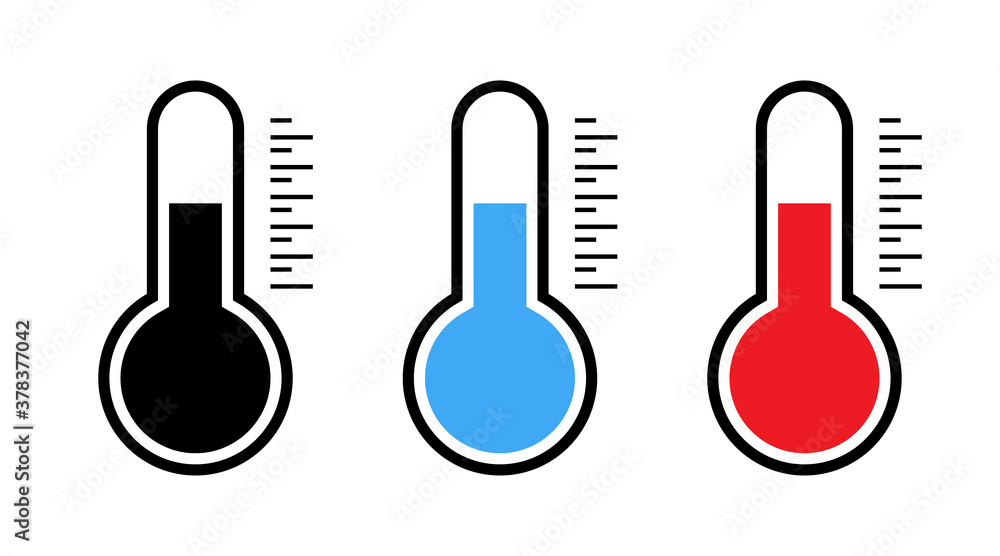 Temperature icons. Thermometer symbols. Temperature scale. Thermometer. Weather sign. Hot and cold temperature weather symbol. Vector illustration Temperature icons. Thermometer symbols. Temperature scale. Thermometer. Weather sign. Hot and cold temperature weather symbol. Vector illustration