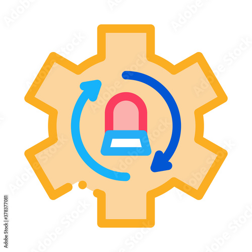 signalization code mistake working process icon vector. signalization code mistake working process sign. isolated contour symbol illustration