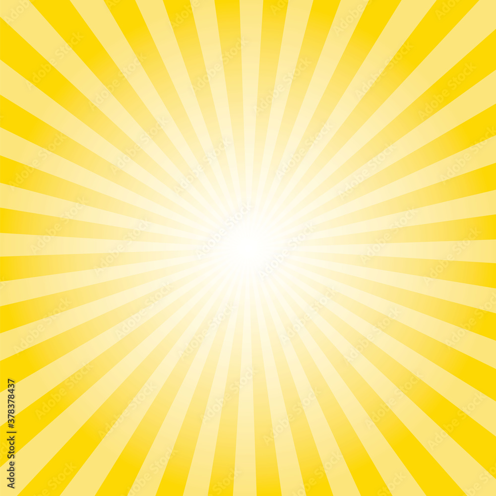 Sunburst background. Golden yellow radiate sun beam burst effect. Sunbeam light flash boom. Sunrise glow burst. Solar radiance glare, retro design illustration Sunburst background. Golden yellow radiate sun beam burst effect. Sunbeam light flash boom. Sunrise glow burst. Solar radiance glare, retro design illustration