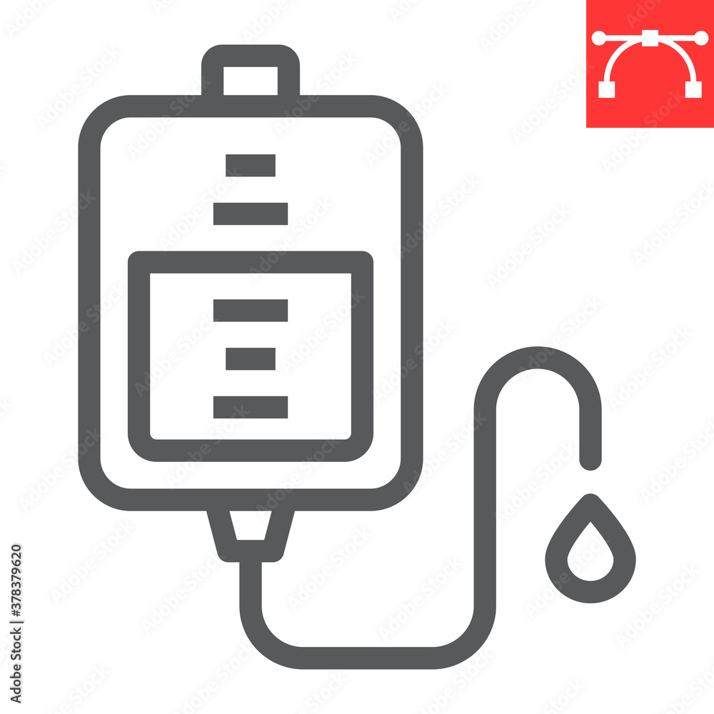 Blood transfusion line icon, aids and hiv, blood donation sign vector graphics, editable stroke linear icon, eps 10. Blood transfusion line icon, aids and hiv, blood donation sign vector graphics, editable stroke linear icon, eps 10.
