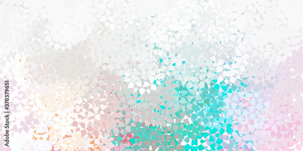 Light blue vector template with crystals, triangles.
