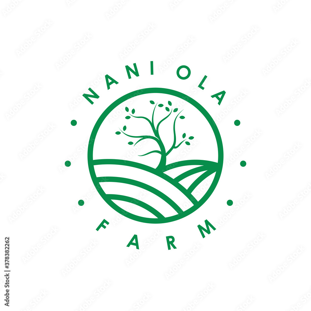 Plant farm logo design vector