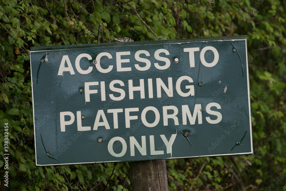 Access to Fishing Platforms Sign, Fishing Sign Access to Fishing Platforms Sign, Fishing Sign