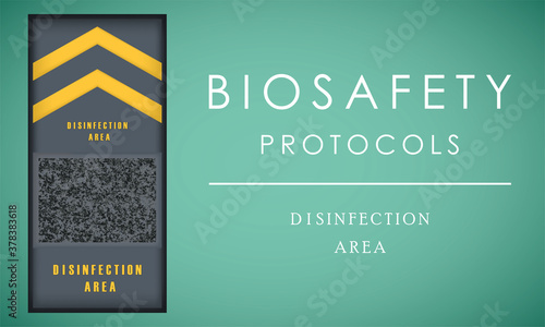 Biosafety protocols poster. Maintain disinfection areas - Vector