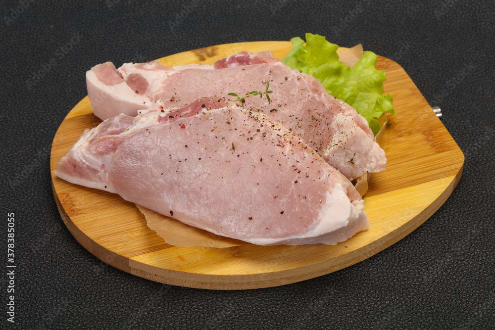 Raw pork meat steak for grill Raw pork meat steak for grill