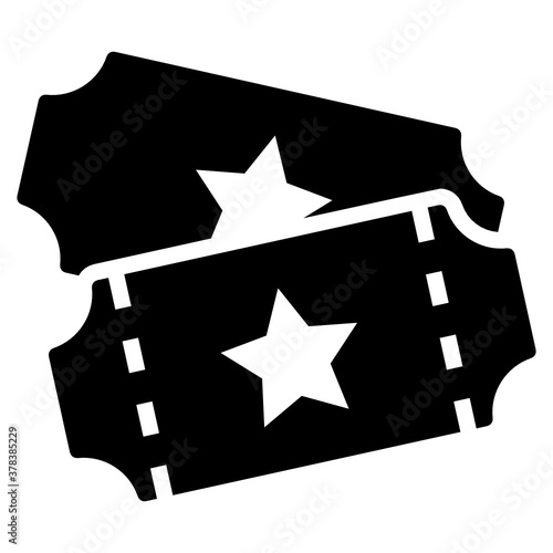 Event tickets icon in trendy filled style.