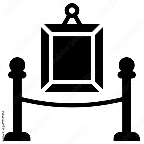 
Exhibition gallery icon style, entry barrier 
