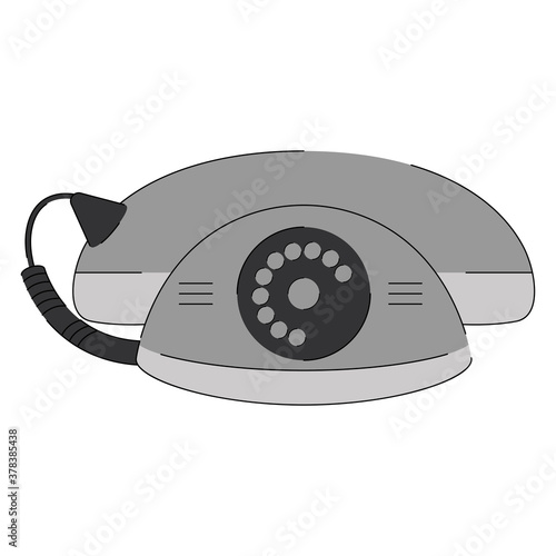 Isolated retro vintage telephone. Old technology - Vector