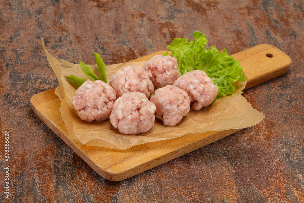 Homemade raw pork minced meatball for cooking Homemade raw pork minced meatball for cooking