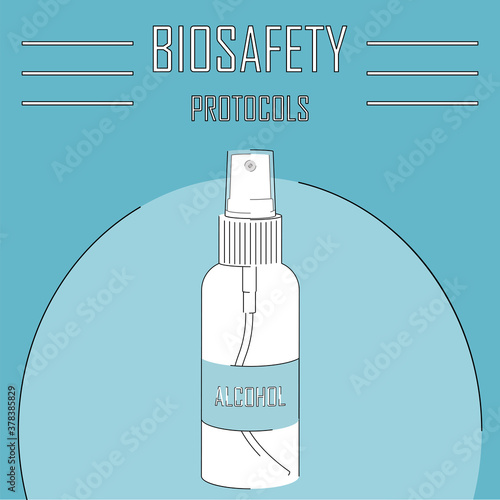 Biosafety protocols poster. Make use of alcohol - Vector