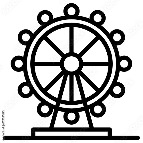 Ferris wheel architecture design, best cityscape of london in editable style 