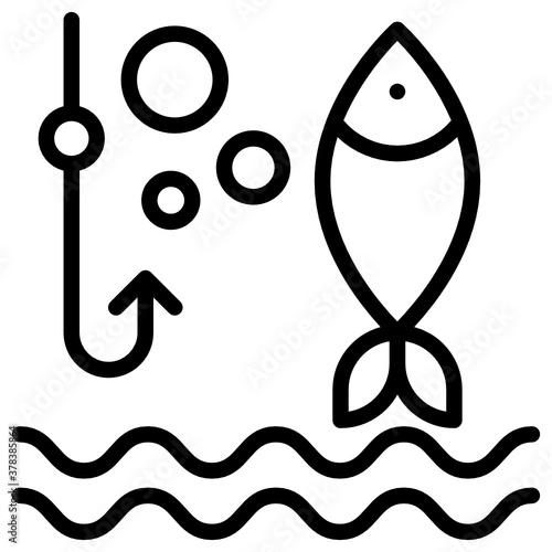 
Fishing vector style, underwater fishing concept 
