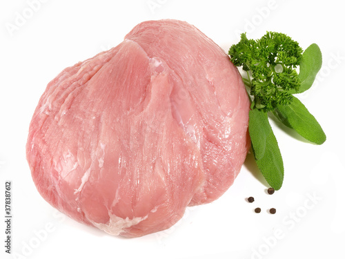 Photography Pork Leg Meat for Ham - Isolated on white Background