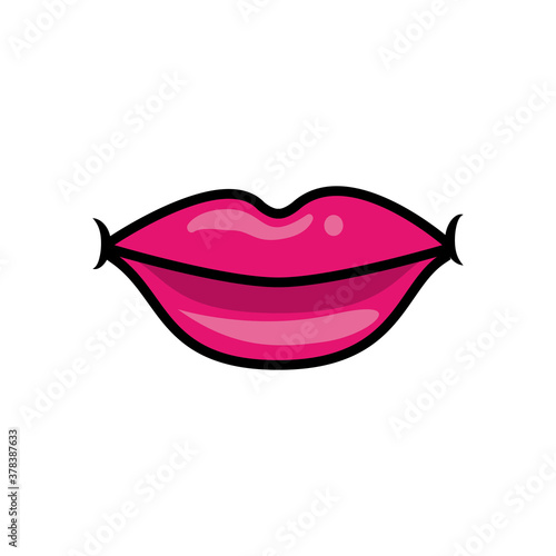 Pop art mouth closed fill style