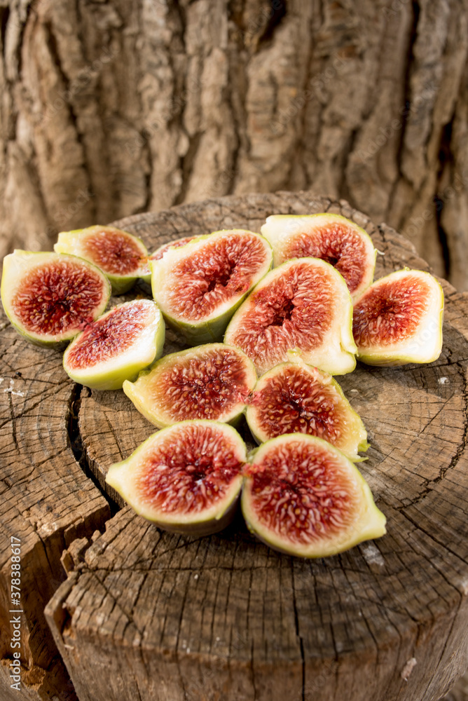 Figs split and ready to eat on the Mediterranean coast Figs split and ready to eat on the Mediterranean coast