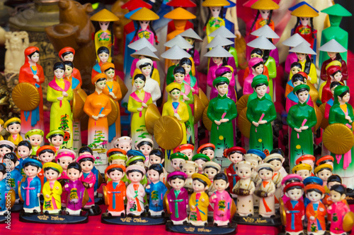 Vietnam\\\'s traditional souvenirs are sold in shop at Hanoi\\\'s Old Quarter ( Pho Co Hanoi), Vietnam