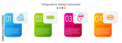 Set line Positive virus, Medical protective mask, Corona 2019-nCoV and covid-19. Business infographic template. Vector.
