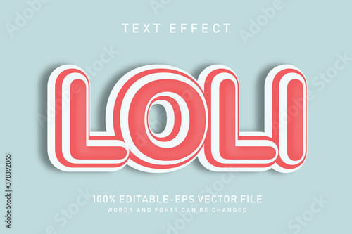 loli text effect editable vector file text design vector