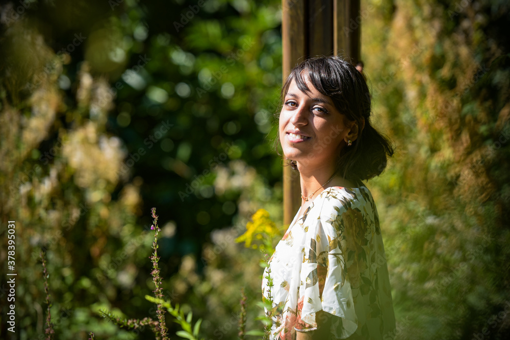 beautiful woman in a park