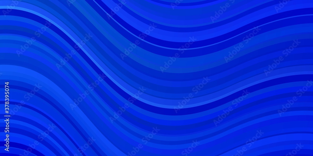Fototapeta premium Light BLUE vector texture with curves. Abstract gradient illustration with wry lines. Pattern for booklets, leaflets.