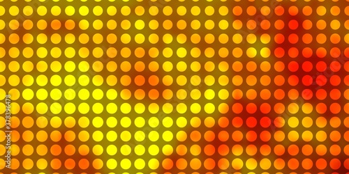 Dark Yellow vector backdrop with circles. Abstract colorful disks on simple gradient background. Pattern for websites, landing pages.