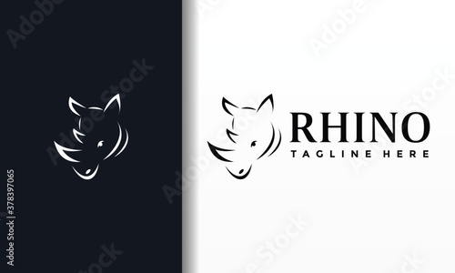 simple line rhino logo