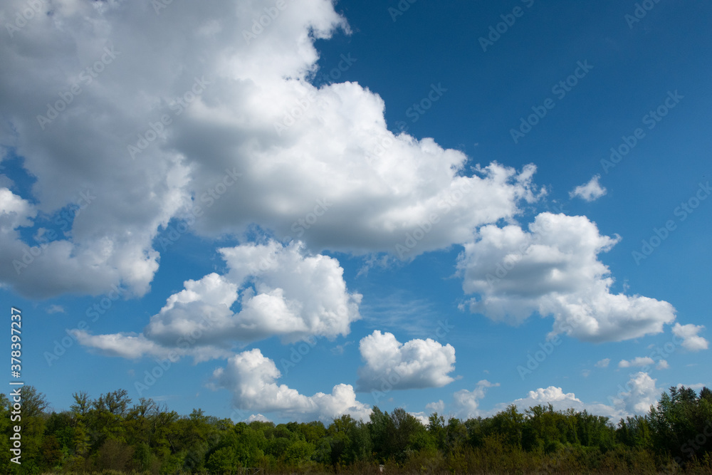 Very beautiful clouds in the blue sky.