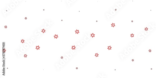 Light red vector backdrop with virus symbols.